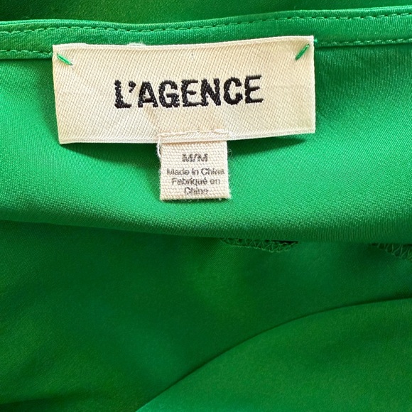 L’Agence Women’s Jasmina Cowl Neck Chain Strap Silk Camisole Grass Green Size M - Picture 4 of 7